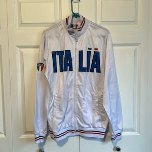 Italia, XXL, White, Full Zip up
